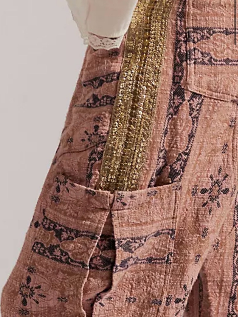 Free People Rose-Tan Printed Slouchy Straight-Leg Pants - Picture 6 of 10